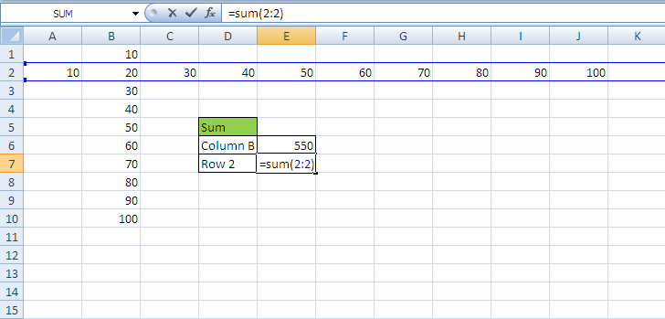 Referring to Complete Column