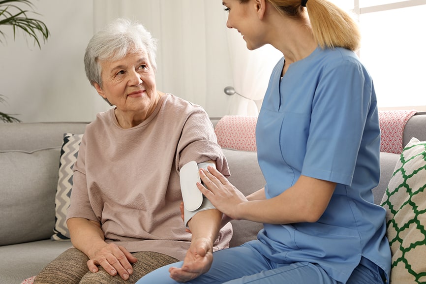 Nurse measuring blood pressure